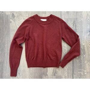 NEW Everlane Brick Red Maroon Cashmere Crewneck Sweater Top Blouse XS